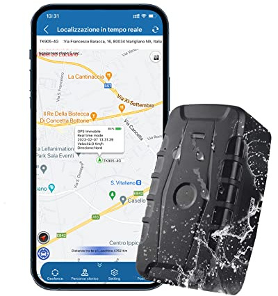 GPS Tracker kein ABO 5m Genauigkeit GPS Tracker für Fahrzeuge, Lastwagen, 20000mAh Auto Tracker Gerät mit starken eingebauten Magneten, robuste Echtzeit Auto Tracking Gerät