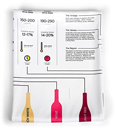Wine Folly - Paño de pulido de microfibra para vidrio, tamaño grande (21 x 28 pulgadas) (guía básica de vinos)