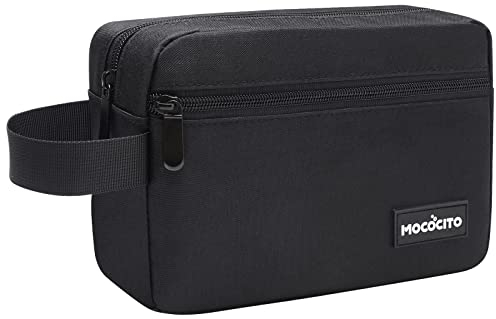 MOCOCITO Kulturbeutel für Herren, Reise, Kulturtasche, Kosmetiktasche, Kulturbeutel Faltbarer mit Tragegriff, Waschtasche für Damen(Schwarz)
