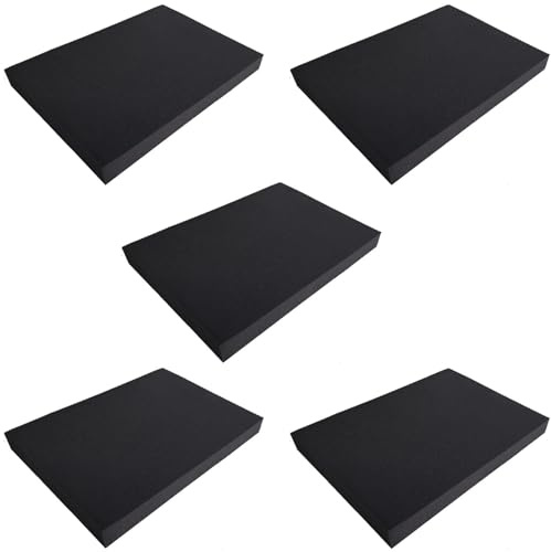 poliuretano espanso gomma piuma per imbottitura cuscini divani sedie giardino protezione imballaggio modellismo cosplay schiuma espansa (30 x 20 cm (5 pezzi), nero)