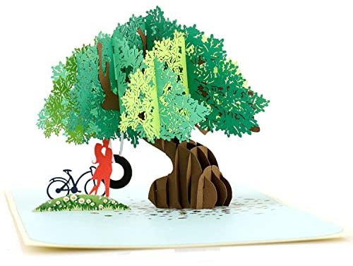 HAPPY GIFTERS Baum Pop Up Karten - Valentinstag für Ihn Pop out Surprise - 3D Gruß Liebesgeschenke für Sie - Geburtstagskarte für den Ehemann - Geschenk zum Jahrestag für Paare, Eltern mit Umschlag