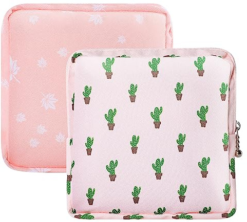 Ouligay 2 Stück Binden Aufbewahrung Tampon Aufbewahrung mit Reißverschluss Damenbinde Aufbewahrungstasche Perioden Tasche Mini Damenbinden Täschchen für Damen Mädchen Tampontasche Organizer