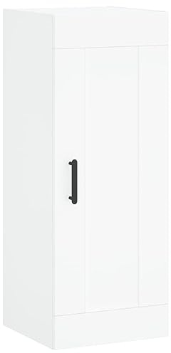 vidaXL Armario de Pared Madera de ingeniería Blanco 34,5x34x90 cm, Armario, Armario Colgante, Armario Auxiliar, Armario de almacenaje