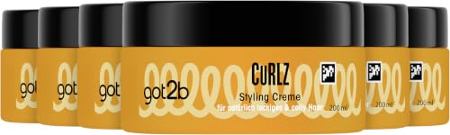 got2b Schwarzkopf got CuRLZ Refreshing Curl Cream (6x 200 ml), Styling Creme für gepflegte, revitalisierte und definierte Locken, mit Kokosnussöl, Rizinusöl, Arganöl & Shea Butter