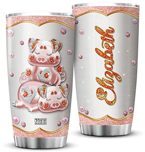 Tea Cup 590ml Insulated Travel Mug Stainless Steel Thermal Coffee Cup for Dad Mom Birthday Pig Custom