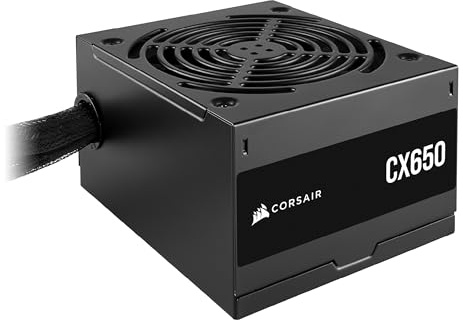 CORSAIR CX650 80 Plus Bronze Non Modular Low-Noise ATX 650 Watt Power Supply - NA - Black