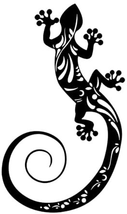 JISADER Metal Gecko Wall Art Garden Lizard Wall Art Outdoor Hanging Ornament Black Iron Gecko Sculpture Decoration for Indoor Outdoor Cafe Garden Yard Patio Fence,1x,30 * 18.4cm