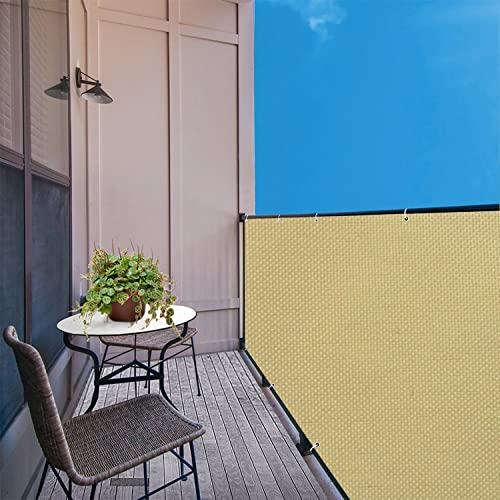 BalkonsichtschutzZaunblende Sichtschutz Blickdicht Polyester mit Ösen für Balkon Sichtschutz - Dunkelgrün 100x750cm