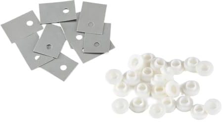 GeRnie 100 Stück TO-220 Transistor-Isolierscheibe aus Kunststoff + 100 Stück TO-220 isolierter Silikonpad-Blattstreifen(Each 100pcs)