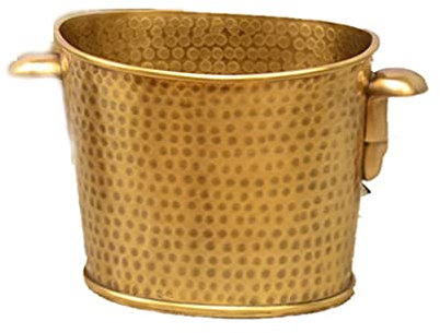 WUYUNTIAN Ice bucket, Copper Vases Creative Brass Wine Barrel Light Champagne Ice Bucket Copper Ice Bucket Bar Wine Bucket Flower Holder