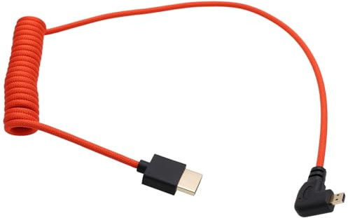 HangTon Cable Micro HDMI a HDMI 4K 8K 60p para ATOMOS Ninja V Inferno SmallHD Cine Indie Monitor Canon R6 Mark II R5 C R8 Sony ZVE10 A7C A7R4 A7S2 Panasonic S5 S9 GH4 Cámara en ángulo izquierdo 50 cm