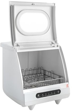 Lavavajillas, 800 W, minilavavajillas con 5 programas, temperatura de lavado a 72 °C, lavavajillas móvil para apartamentos y autocaravanas