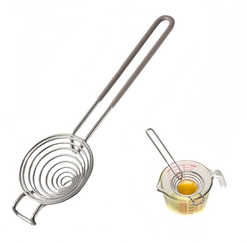 Vyloky Edelstahl Eiertrenner mit Spiral-Design & Aufhänger – 304 Edelstahl, Küchenhelfer für Backen, Kochen & schnelle Trennung