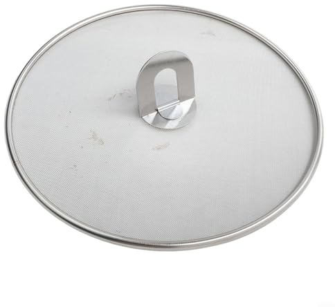 Spritzschutz aus Edelstahl, fettabweisend, Bratpfanne, Spritzschutz, Ölschutz für Küche, Kochen, leicht zu reinigen, waschbar, Netzabdeckung für verschiedene Töpfe, Pfannen (25 cm)