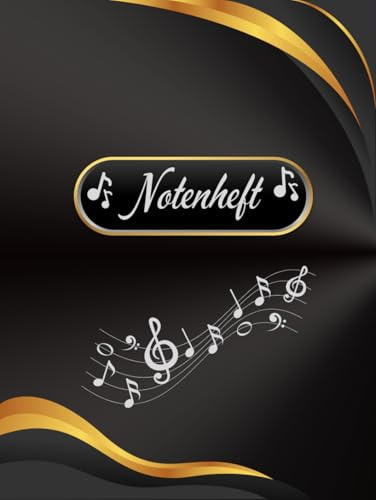 Notenheft Klavier Notenbuch Keyboard Musikunterricht Akkordeon Notenlinienheft Große Lineatur Klavierunterricht Anfänger Piano Orgelbuch DIN A4 ... Notensysteme Musiker Celesta 02B14
