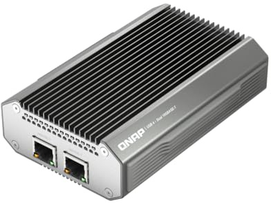 QNAP QNA-UC10G2T Adattatore di rete RJ45 da USB 4 tipo C a doppia porta 10GBASE-T, compatibile con porte USB 4 e Thunderbolt 3/4