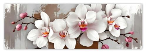 H10403M_NS1AP Sticker mural Motif orchidée blanche 200 x 66 cm