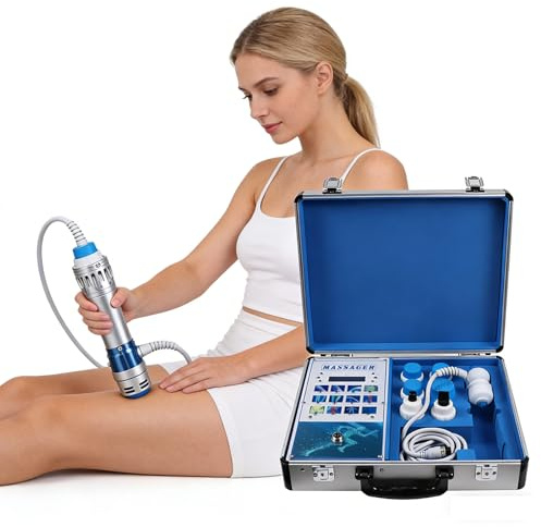 YSFW Macchina per Terapia Ad Onde D'urto, Dispositivo per Terapia Ad Onde D'urto con 7 Testine Massaggianti (Touch/Pulsante), Regolazione Dell'energia 50-105 MJ, Un Sollievo dal Dolore Profondo