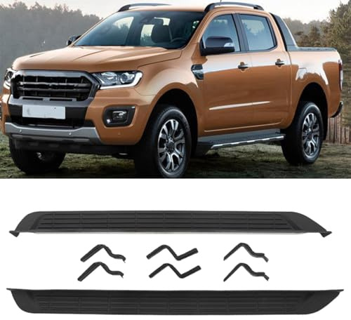 Auto Seitenschweller für Ford Ranger original Model, Seitenrock Flügel Trittbretter Kratzfest Anticrash Bodykit Zubehör, Untere Seitenschweller