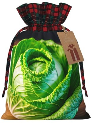 Sacchetti regalo stampati con cavolo luminoso con coulisse, sacchetti per feste di Natale, sacchetti per dolcetti