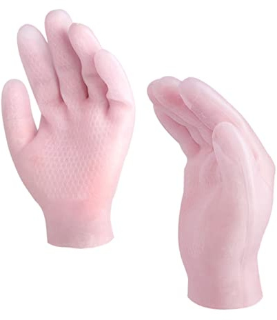 INOOMP Sebs Moisturizing Gloves for Women and Pink Skin-Friendly Elastic Hand Covers for Dry Cracked Skin Exfoliating and Hydrating Home Use Non-Slip Moisture Retention Gloves