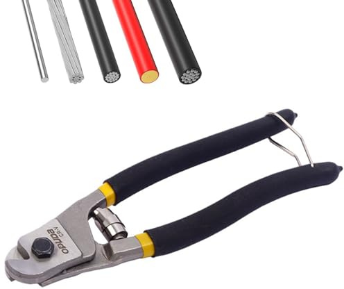 Heavy Duty Wire Cutter 200mm Cable Cutter Cuts Up to 5mm Wire Rope Cutter for Fence, Wire Seals, Aircraft Cables, Decking, Railing, Bike Bicycle Brake Cable