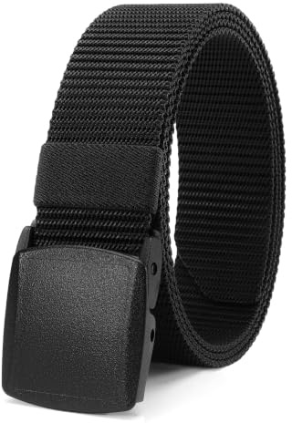 CHAOREN Gürtel Herren Arbeitsgürtel, Stoffgürtel Herren ohne Metall 38mm | Metallfrei für Flughafenkontrollen, Stufenlos verstellbar, Robustes Nylon, Individuell kürzbar, Arbeit, Outdoor & Reisen