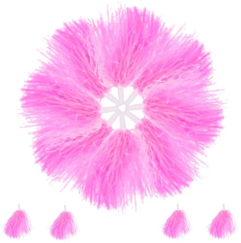 Toyvian Pompons à Main Rose en Plastique 30G Lot de 12, Accessoires de Cheerleading pour Spectacles de Gymnastique et Compétitions Sportives