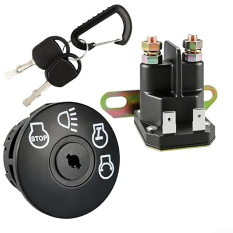 Kit interruttore di accensione e solenoide di avviamento per tosaerba, interruttore magnetico di ricambio da 12 V compatibile con L100 L105 L108, parti di trattori da prato ABS resistenti
