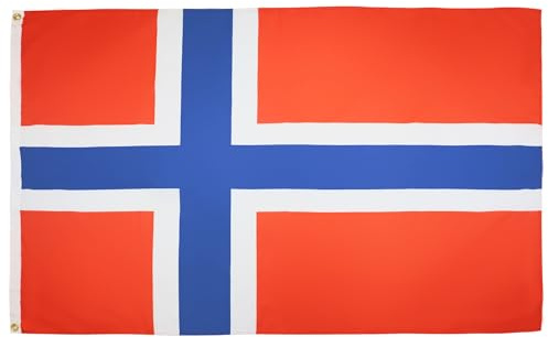 AZ FLAG Bandiera Norvegia 250x150 cm Norvegese Poliestere 100D 2 Occhielli | Uso interno ed esterno bandiera decorativa Norge doppie cuciture e bordi rinforzati con occhielli metallici
