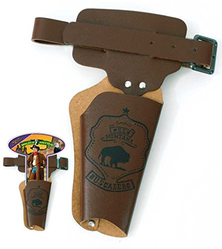 KarnevalsTeufel Wild-West Revolvergürtel - Karneval Accessoire für Cowboys und Sheriffs - 90 cm, Kunstleder mit Pistolentasche und Schnalle Holster