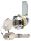 Metafranc 340396 Serrure à levier cylindrique Dimension de perçage 19 mm Distance de verrouillage simultané 180° Métal chromé Livré avec 2 clés