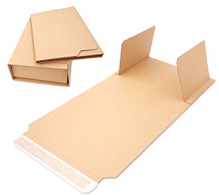 verpacking 100 Buchverpackungen BV 2 DIN A 5 passend 245x165x20-70 mm Universal Wickelverpackung flexibel Groß- & Maxibrief geeignet
