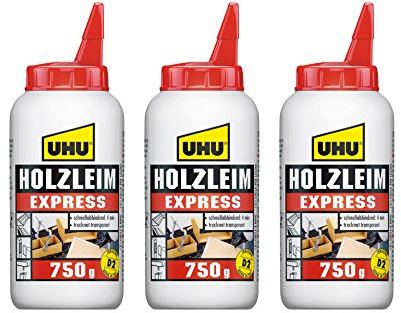 3 x UHU Holzleim EXPRESS, 3 x 750g