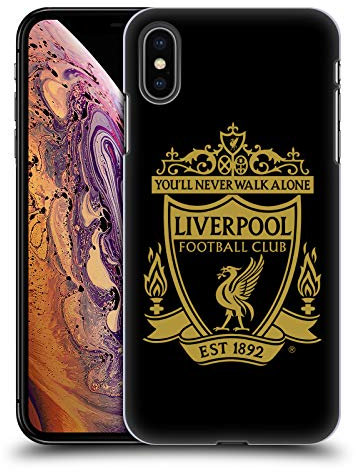 Head Case Designs Officially Licensed Liverpool Football Club Black 3 Crest 1 Hard Back Case Compatible With Apple iPhone XS Max