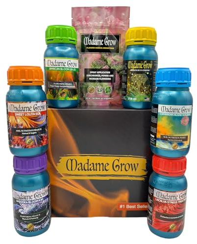 MADAME GROW Cannabis-Dünger Wachstum und Blüte - Kit 7 Pack - (6x500 ml+30 gr)