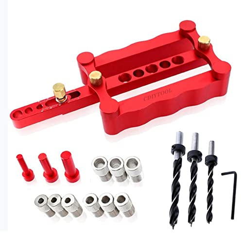 CDIYTOOL Selbstzentrierendes Dübelschablonen Set, 6/8/10mm, Holzdübel Bohrvorrichtung, Holzbearbeitung,Positionierer,Werkzeug, Bohrvorrichtung, Holzdübellocher, Lokalisierer, Tischlerwerkzeuge, 13pcs