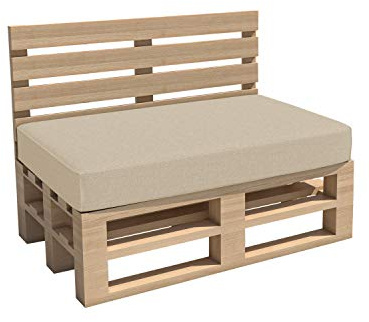 Cojín Chilly Pilley De Jardín e Interior - Lavable y Extraíble - Asiento y Respaldo (120x80x15, Crema)