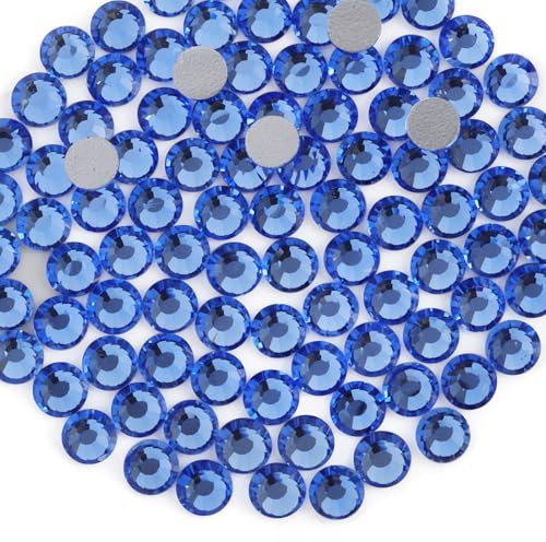 Beadsland Strasssteine zum Basteln,Hellblau,SS16/1440pcs,3.8-4.0mm | Blaue Strasssteine für Nagel,Flachem Rücken,Glasmaterial,zum Verzieren