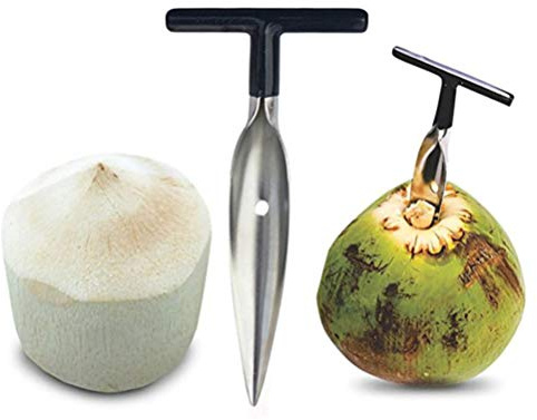 GMWD Stainless Steel Coconut Opener, Fresh Green Coconut Punch Tool