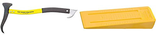 Ochsenkopf OX 172 SCH-0500 Alu-Handsappie mit Schneide, 50 cm & Kunststoff-Fällkeil, Schlagfest und Kältebeständig, KWF-Profi Qualität, Hubhöhe 40 mm, Labrador
