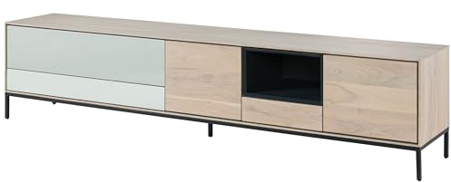 MASSIVMOEBEL24.DE | TV-Board Akazie 240x45x55 grau-weiß lackiert Chicago #03