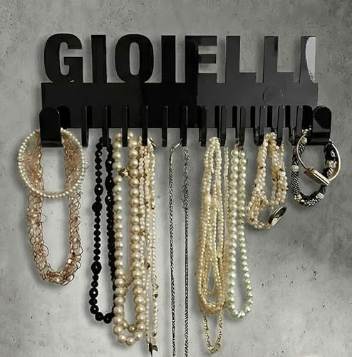 Galeara design Porta Gioielli da Parete Bijoux Portaoggetti Collana galeara – Orecchini - Porta Collana da Parete Blanc Bracelet (Mika GIoielli Nero)
