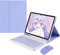 Keyboard Case for iPad 9th Gen/iPad 8th Gen / 7th Generation with Mouse, Case for iPad Air 3/Pro 10.5 with Pencil Holder, Keyboard Mouse Set Detachable Wireless Bluetooth Keyboard (Purple)