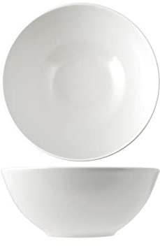 H&H 6629042 Insalatiera Denver, Stoneware, Bianco, 22 cm