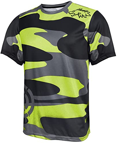 Wisdom Wolf Maglia da ciclismo MTB da uomo a maniche corte, leggera, traspirante, per sport, palestra, ciclismo