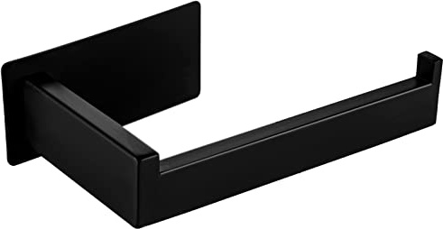YUET Portarotolo Carta Igienica Nero - Porta Rotoli Carta Igienica SUS 304 Acciaio Inossidabile per Bagno, Porta Carta Igienica da Muro in Adesivo Nero