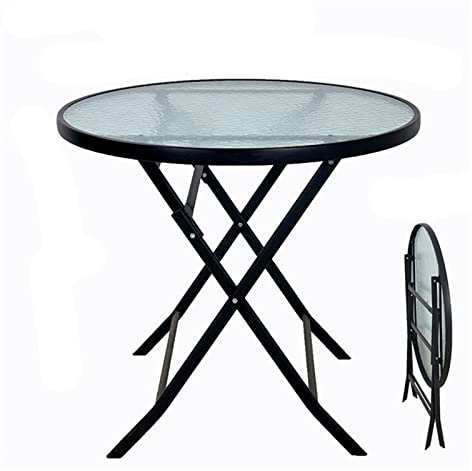 ZXFDM Outdoor-Klapptisch, Faltbarer runder Esstisch, Verhandlungstisch, für Balkon/Terrasse/Garten, tragbarer Couchtisch, H71 cm (Size : 80cm)