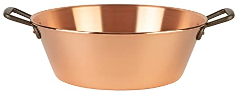Cuisine Romefort | Pentola per marmellata in rame, diametro 38 cm, capacità 9 litri, manici in ghisa, tradizionale pentola in rame dalla Francia per cucinare marmellata