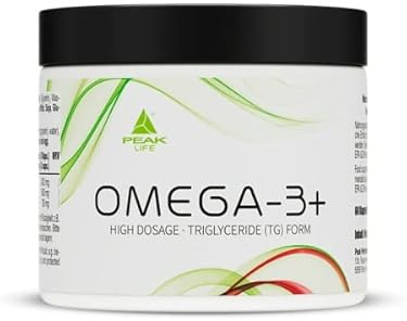 PEAK Omega-3+ - 60 Kapseln I hochwertiges Fischöl in Softgelkapseln I hochkonzentriertes EPA und DHA in Triglycerid (TG) - Form